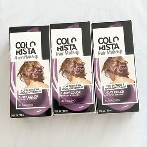 L'Oreal Colorista 1-Day Washable Temp Hair Color For Blondes Purple 1oz 3 Pack